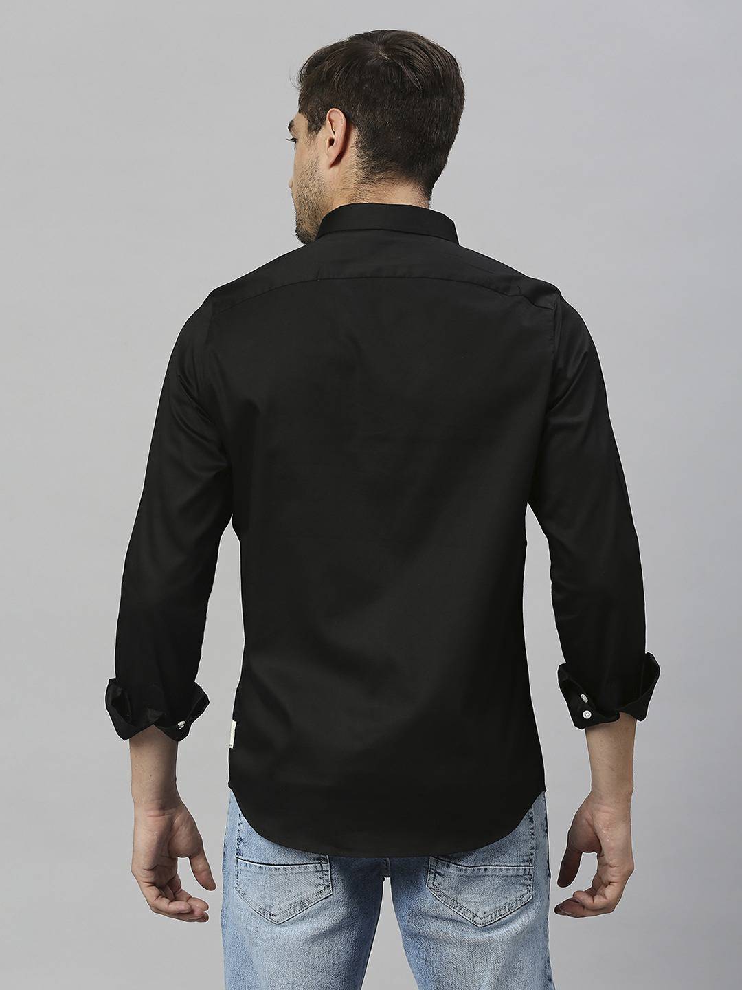 Thomas Scott Men Spread Collar Classic Slim Fit Casual Shirt