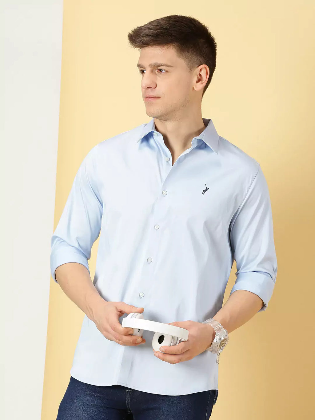 Thomas Scott Men Classic Slim Fit Long Sleeves Casual Shirt