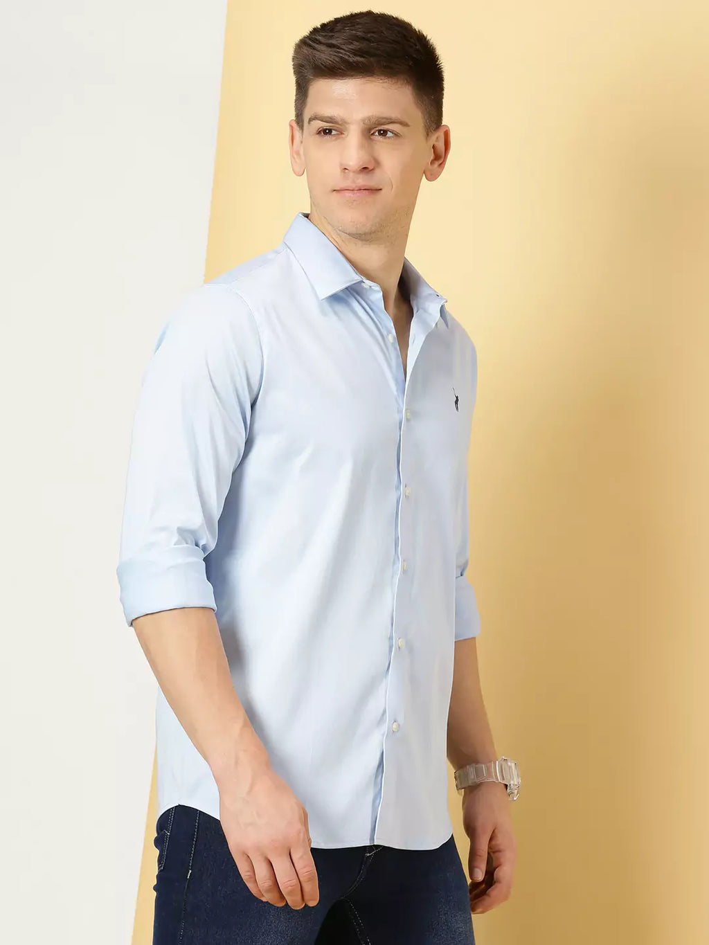 Thomas Scott Men Classic Slim Fit Long Sleeves Casual Shirt