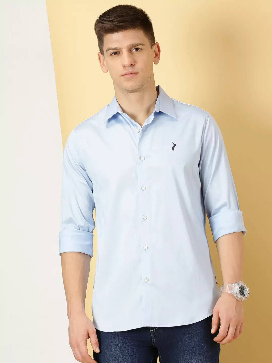 Thomas Scott Men Classic Slim Fit Long Sleeves Casual Shirt