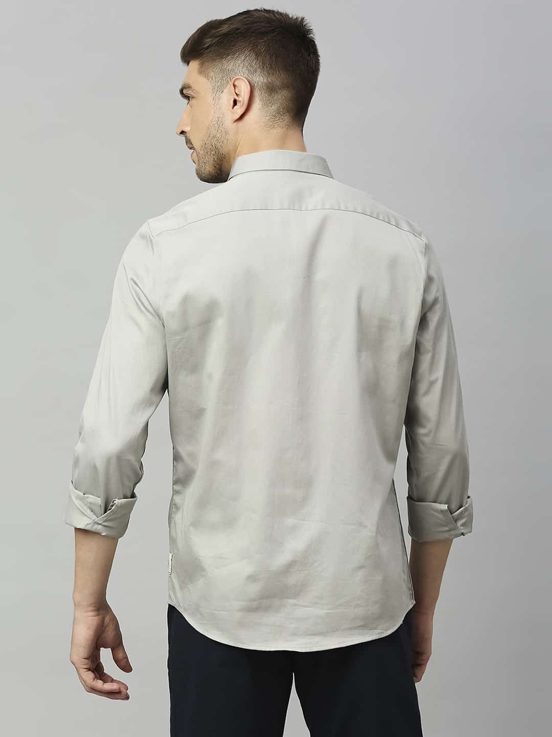 Thomas Scott Men Classic Slim Fit Spread Collar Casual Shirt