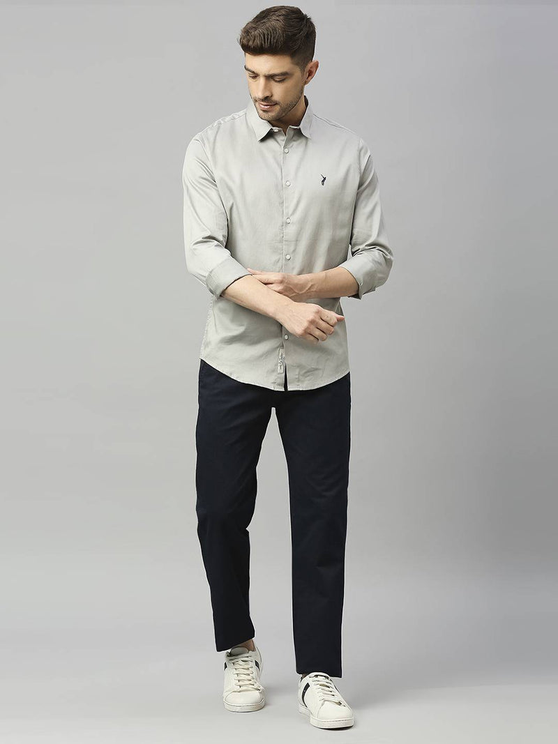Thomas Scott Men Classic Slim Fit Spread Collar Casual Shirt