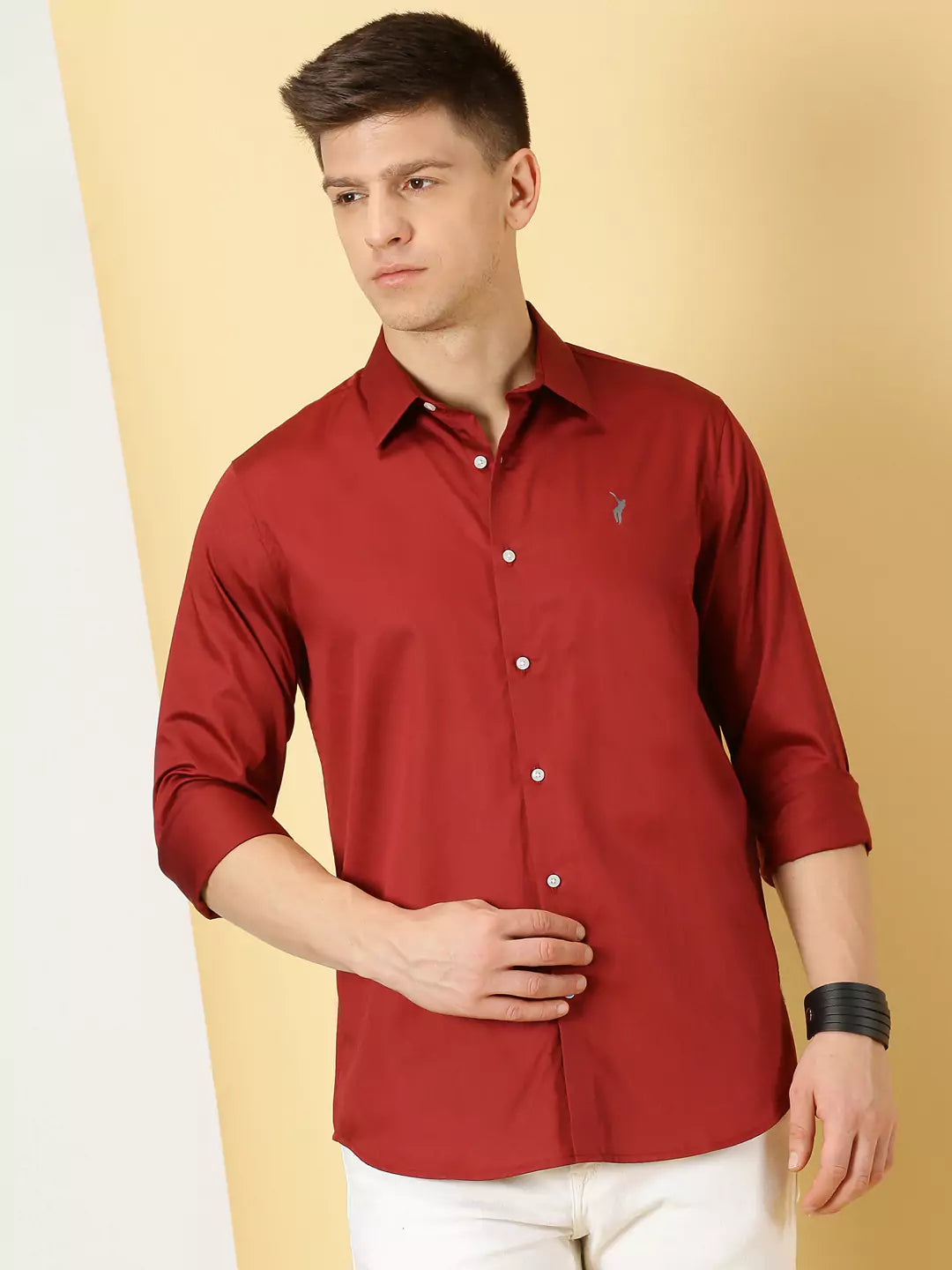 Thomas Scott Men Classic Slim Fit Long Sleeves Casual Shirt