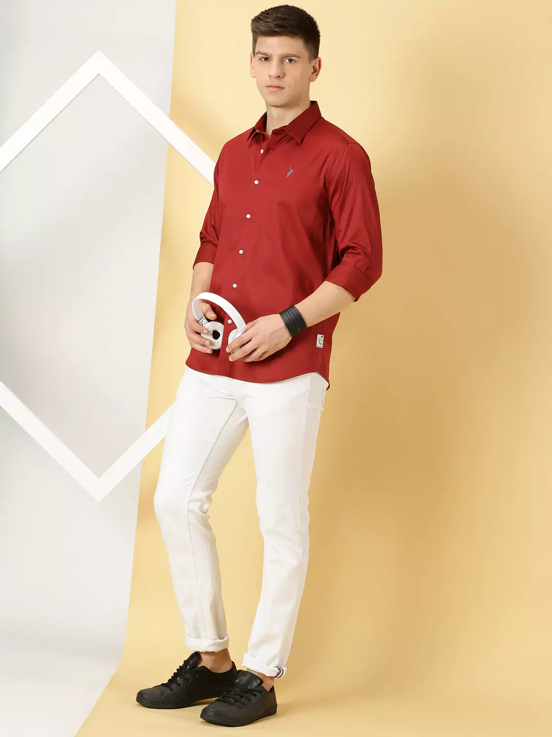 Thomas Scott Men Classic Slim Fit Long Sleeves Casual Shirt