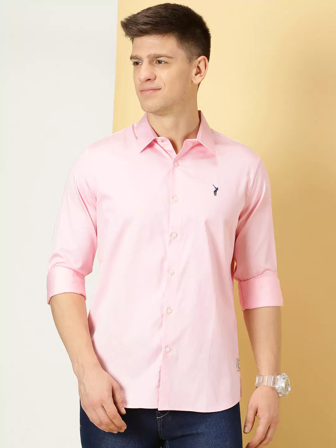 Thomas Scott Men Classic Slim Fit Long Sleeves Casual Shirt