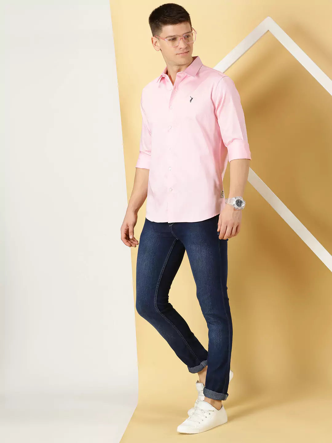 Thomas Scott Men Classic Slim Fit Long Sleeves Casual Shirt