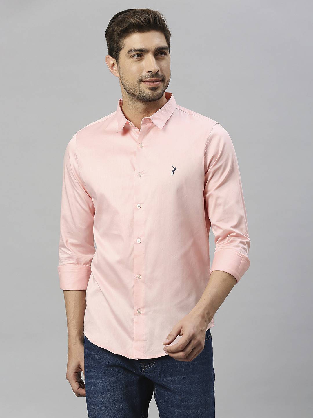 Thomas Scott Men Classic Slim Fit Spread Collar Casual Shirt