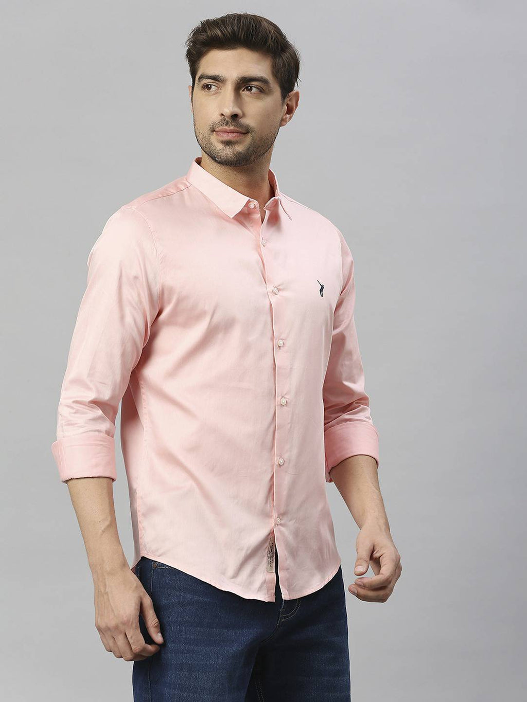 Thomas Scott Men Classic Slim Fit Spread Collar Casual Shirt