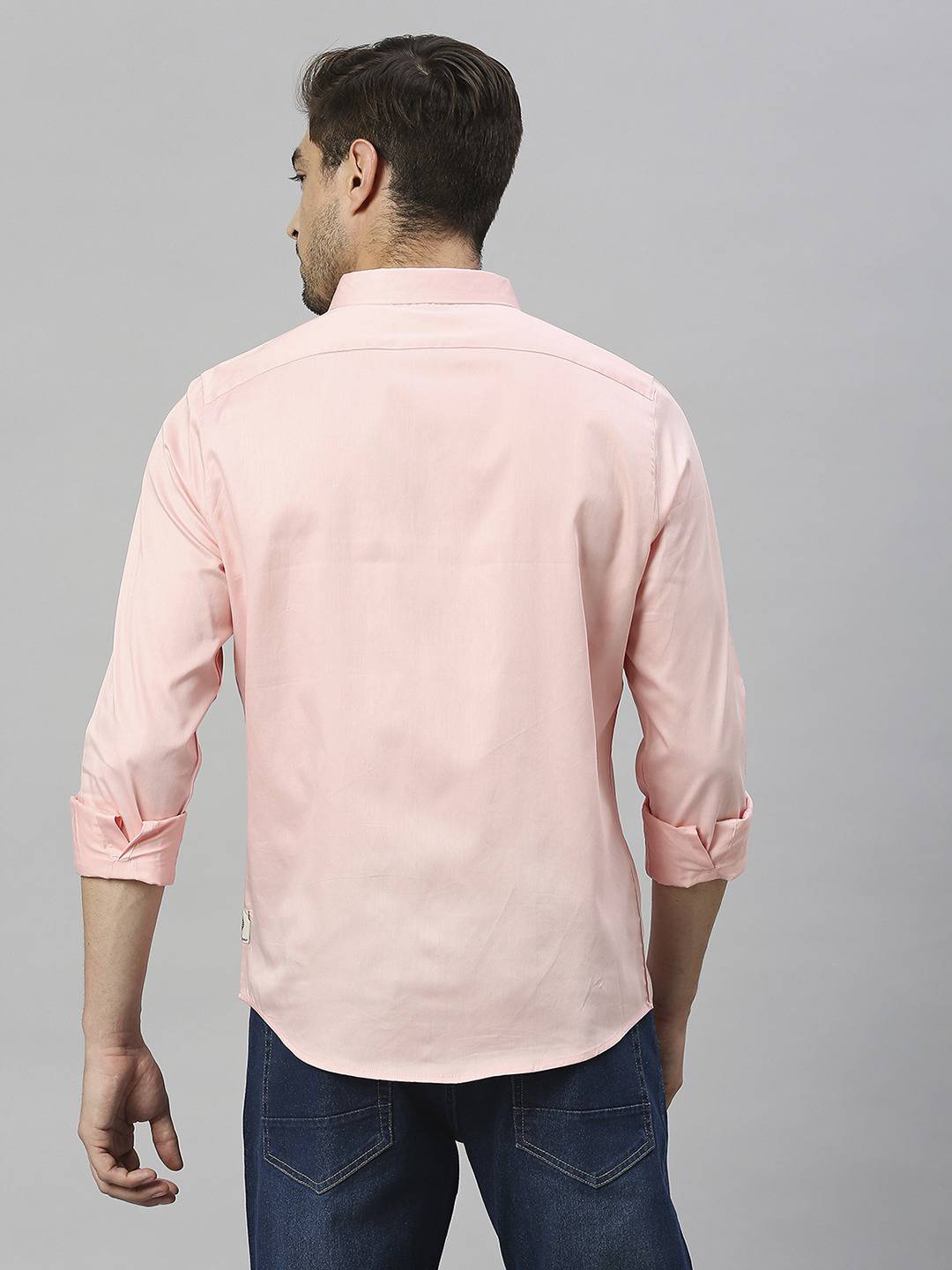 Thomas Scott Men Classic Slim Fit Spread Collar Casual Shirt