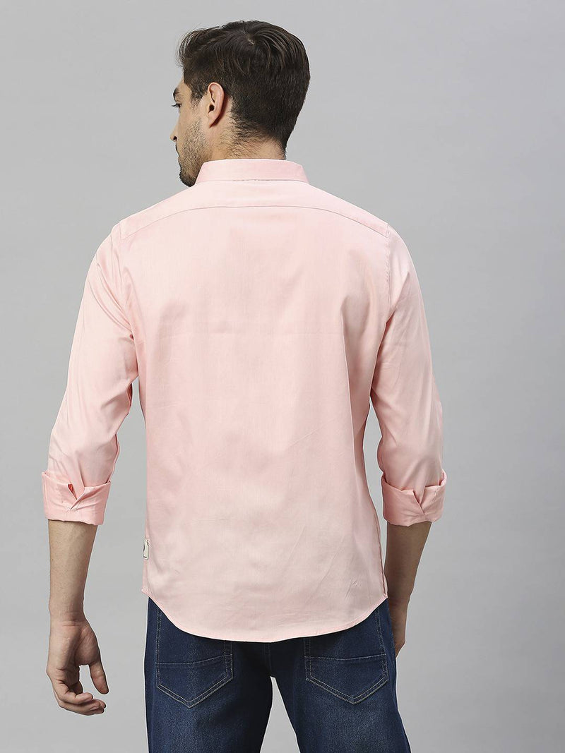Thomas Scott Men Classic Slim Fit Spread Collar Casual Shirt