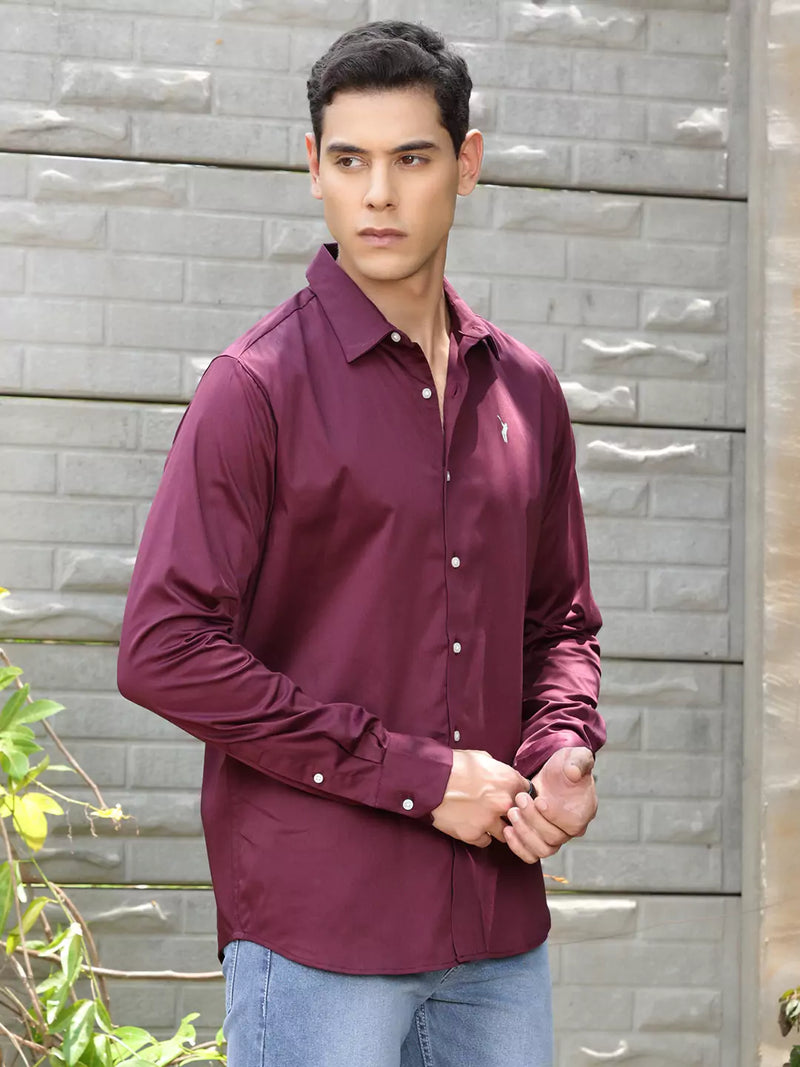 Thomas Scott Men Classic Slim Fit Spread Collar Casual Shirt