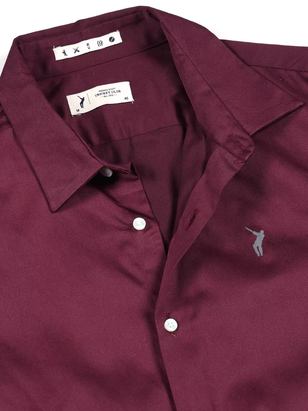 Thomas Scott Men Classic Slim Fit Spread Collar Casual Shirt