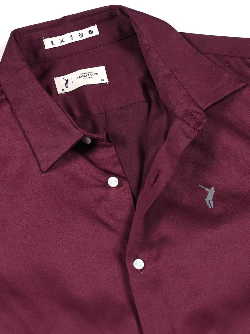 Thomas Scott Men Classic Slim Fit Spread Collar Casual Shirt