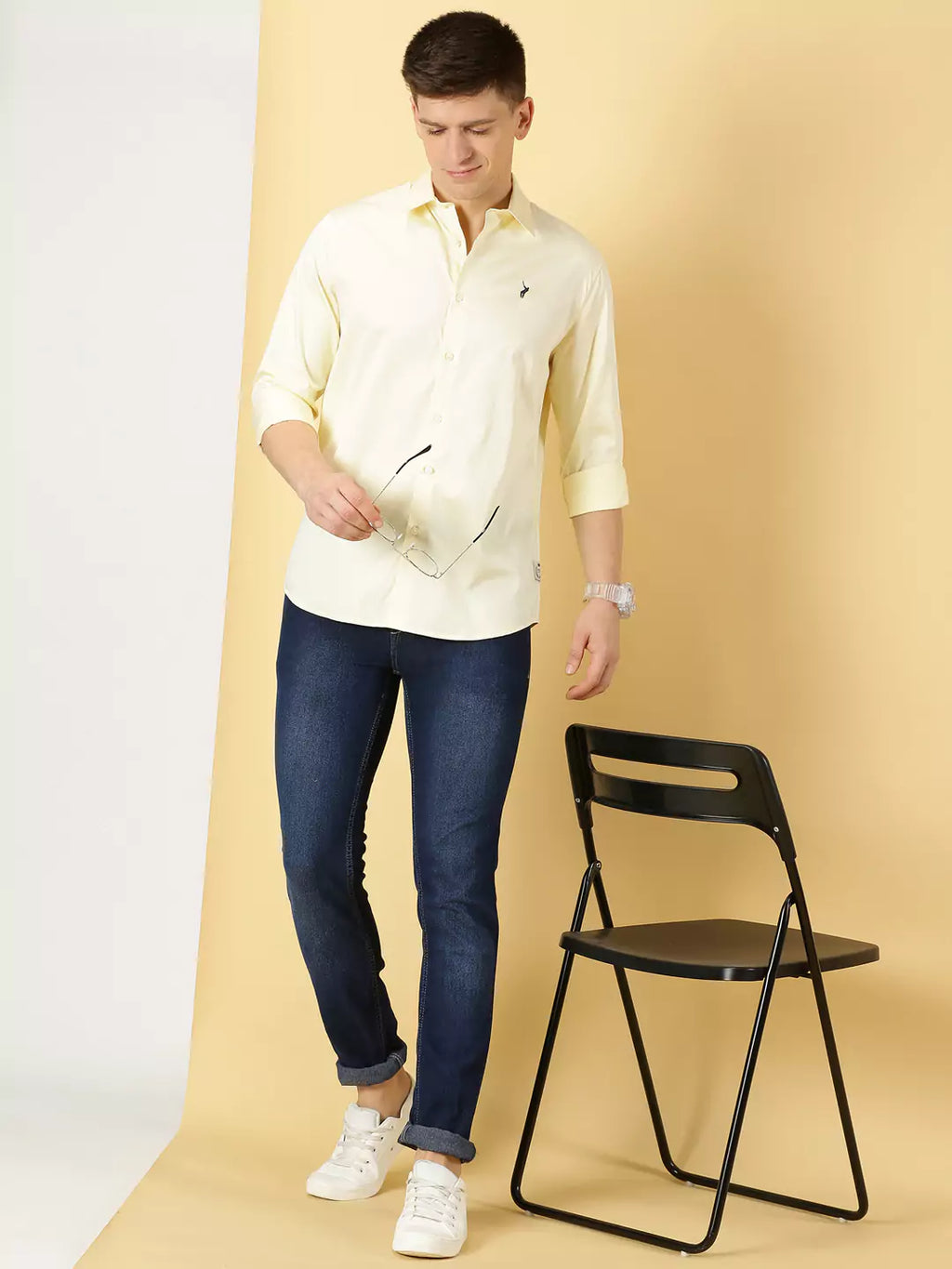 Thomas Scott Men Classic Slim Fit Long Sleeves Casual Shirt