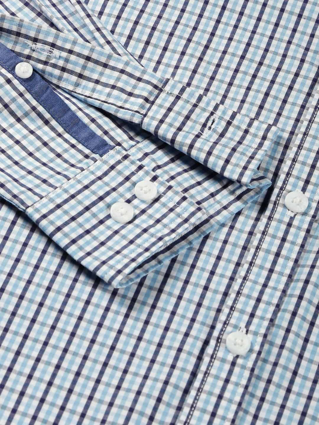Thomas Scott Men Micro Checks Classic Slim Fit Cotton Casual Shirt