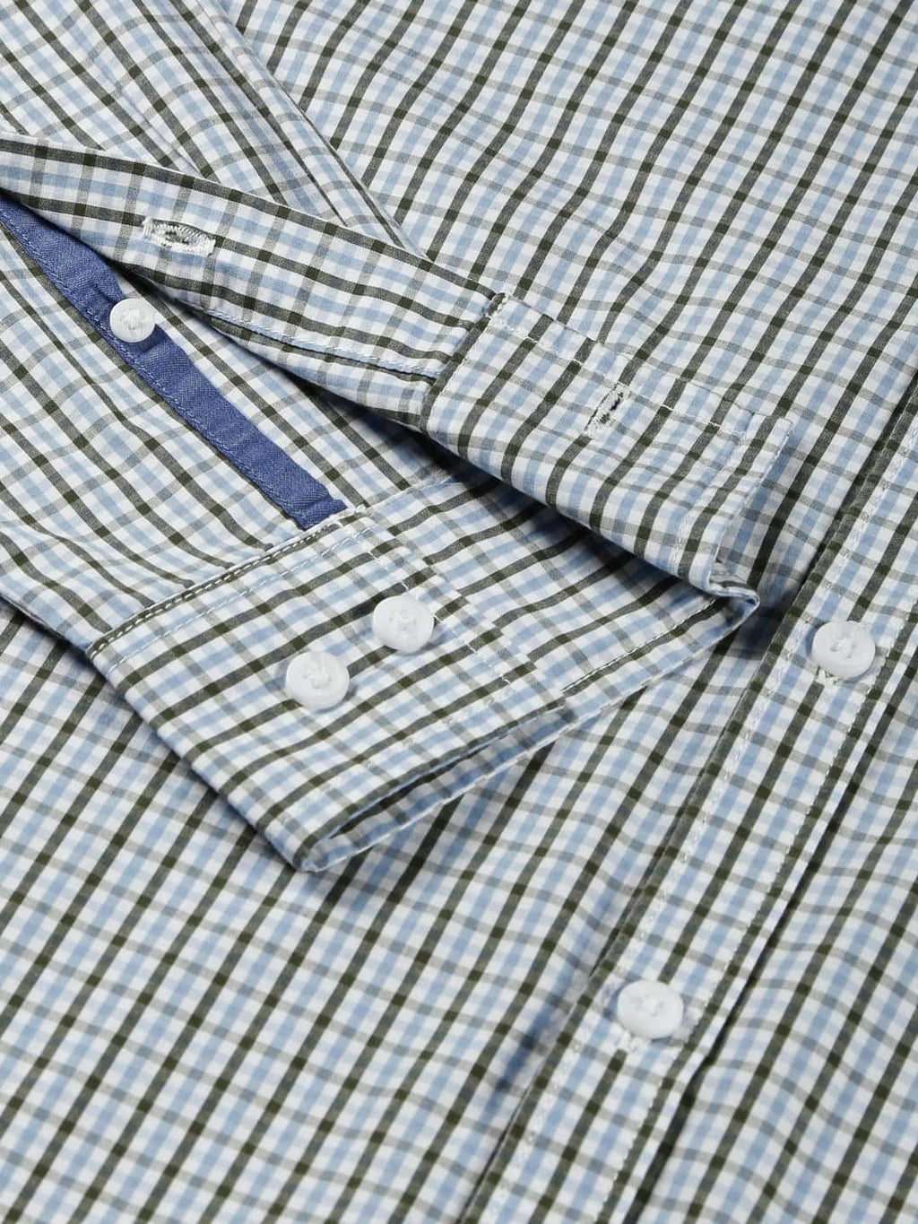Thomas Scott Men Micro Checks Classic Slim Fit Cotton Casual Shirt