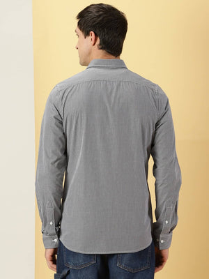 Thomas Scott Men Classic Slim Fit Micro Checked Pure Cotton Casual Shirt