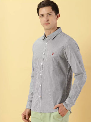 Thomas Scott Men Classic Slim Fit Vertical Striped Pure Cotton Casual Shirt