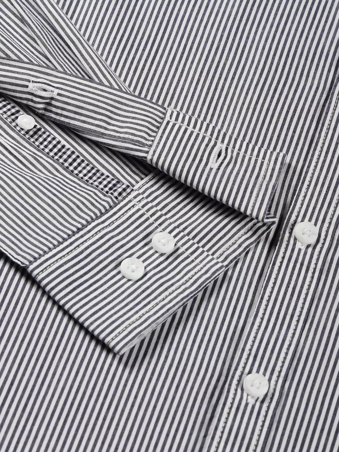 Thomas Scott Men Classic Slim Fit Vertical Striped Pure Cotton Casual Shirt