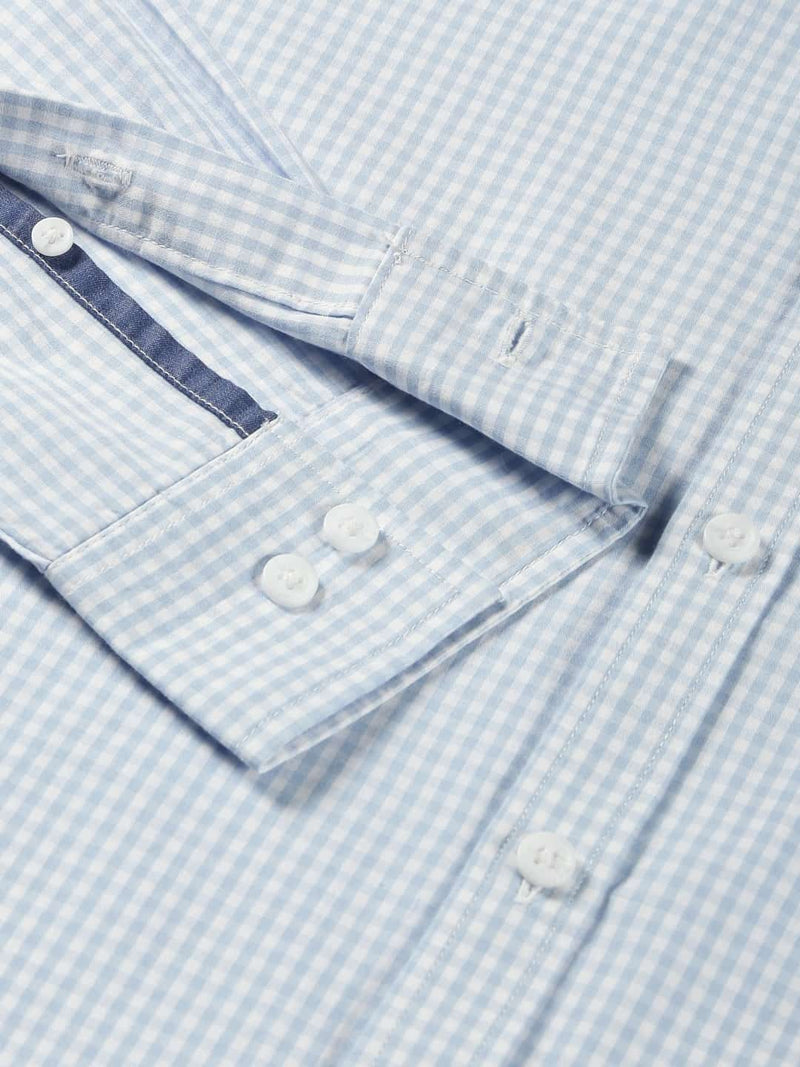 Thomas Scott Men Micro Checks Classic Slim Fit Cotton Casual Shirt