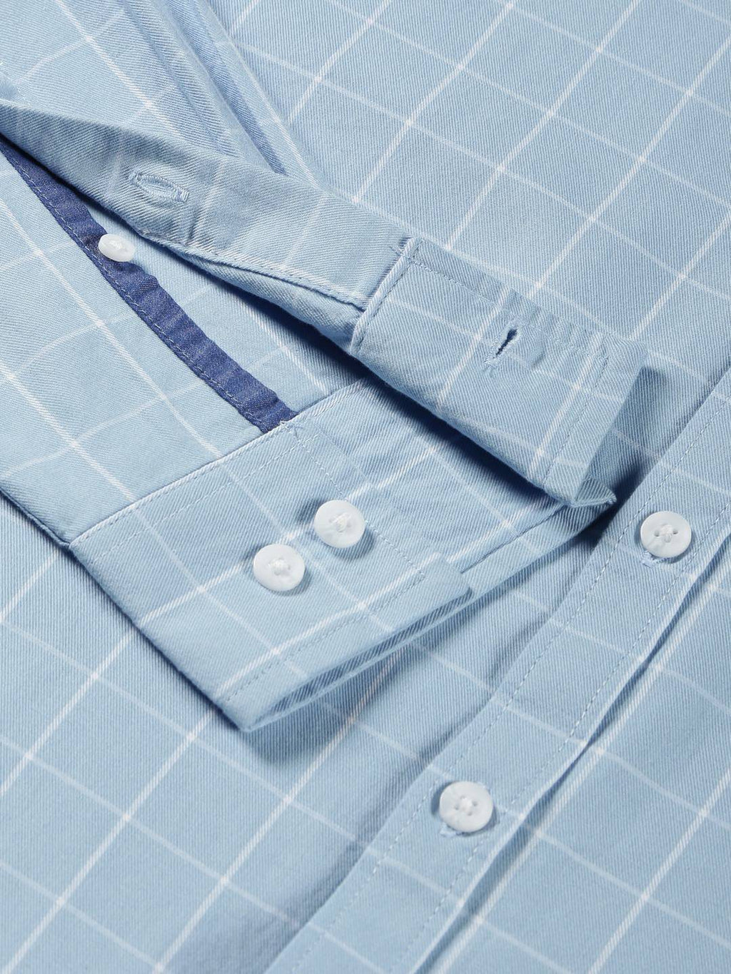 Thomas Scott Men Windowpane Checks Classic Slim Fit Cotton Casual Shirt