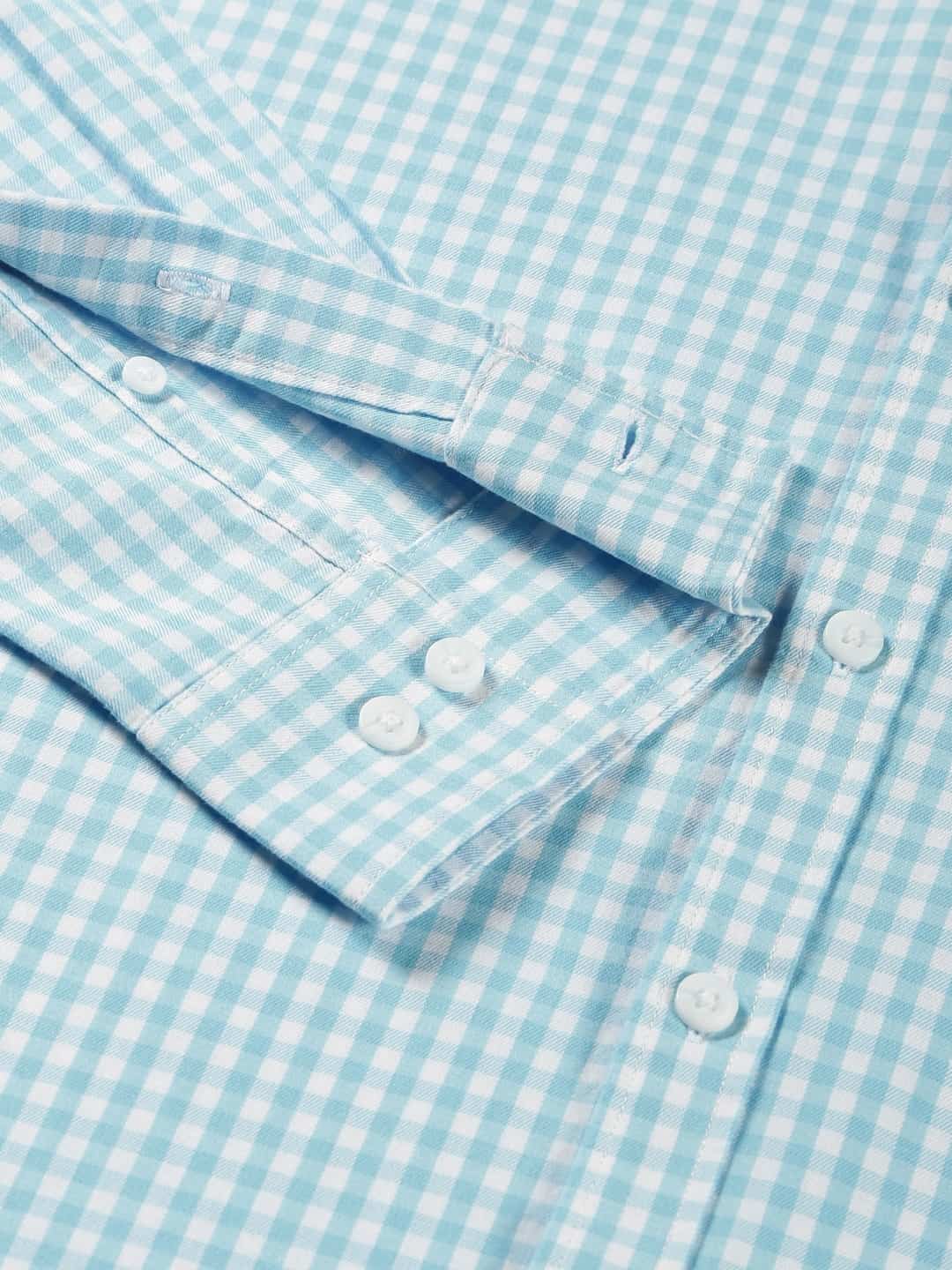 Thomas Scott Men Classic Slim Fit Checked Pure Cotton Casual Shirt