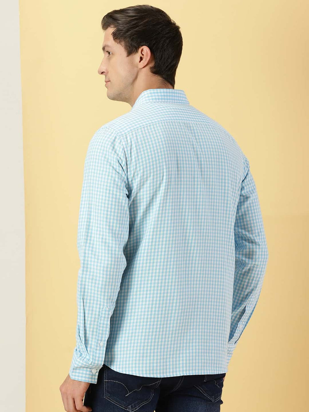 Thomas Scott Men Classic Slim Fit Checked Pure Cotton Casual Shirt