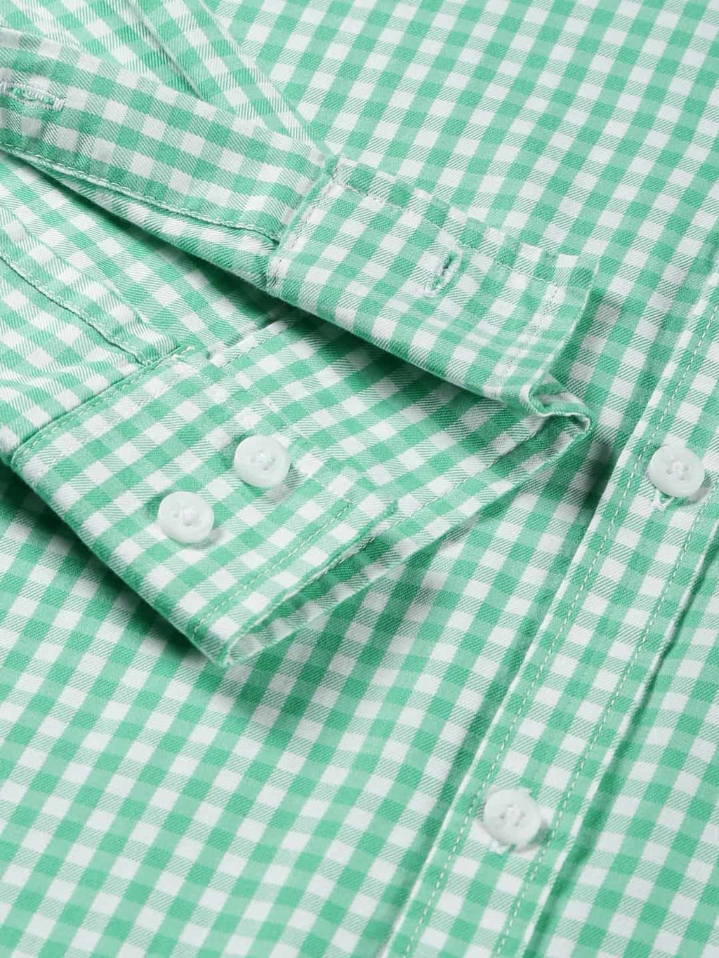 Thomas Scott Men Micro Checks Classic Slim Fit Cotton Casual Shirt
