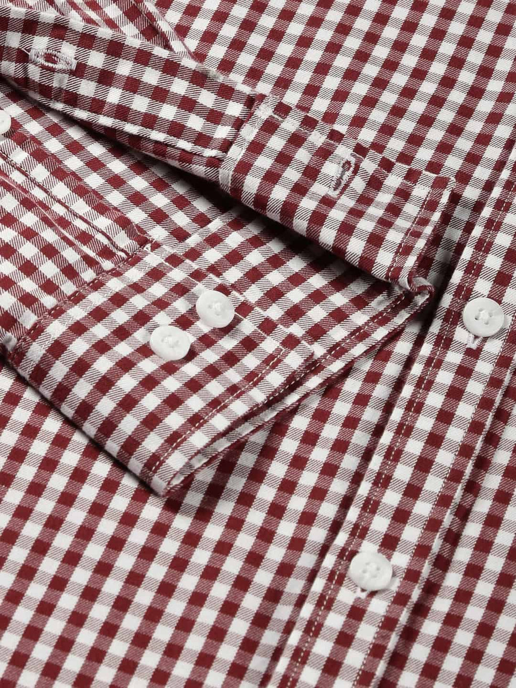 Thomas Scott Men Classic Slim Fit Gingham Checked Pure Cotton Casual Shirt