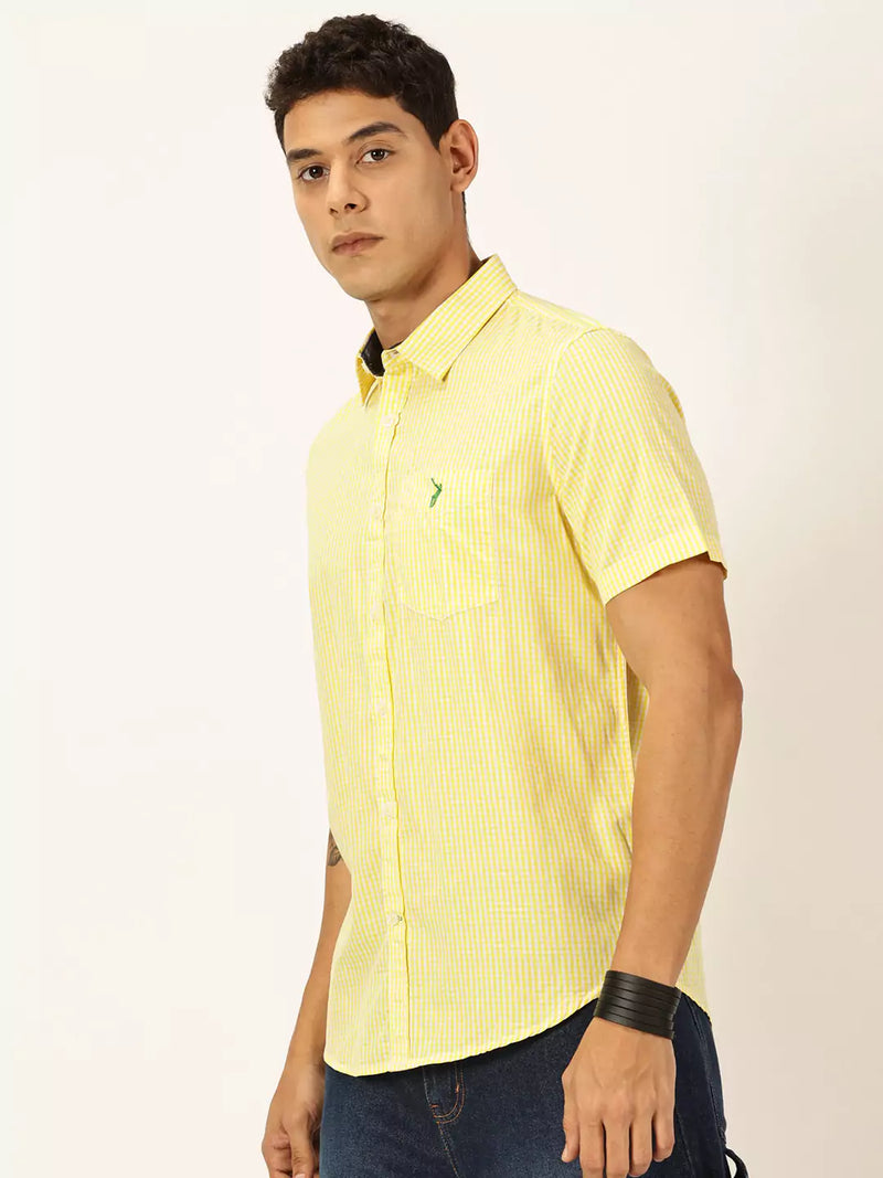 Thomas Scott Men Standard Slim Fit Checked Pure Cotton Casual Shirt