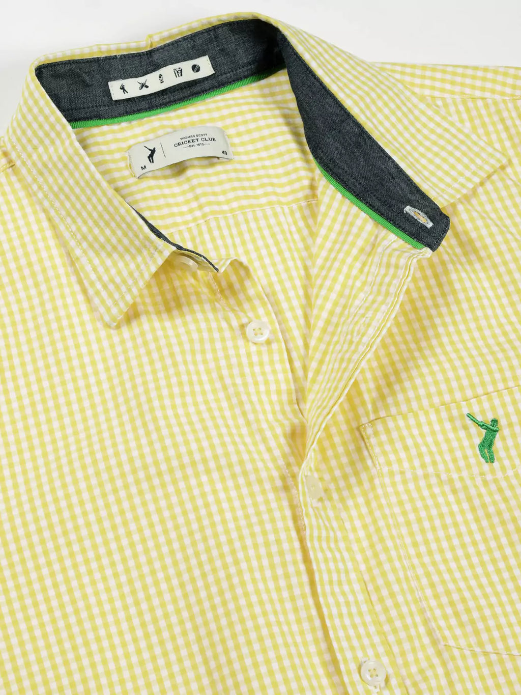Thomas Scott Men Standard Slim Fit Checked Pure Cotton Casual Shirt