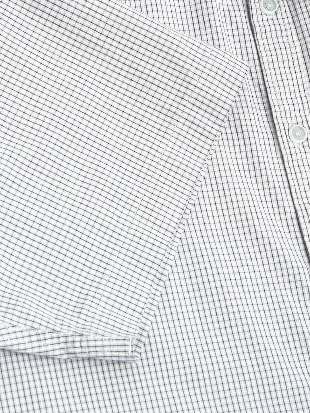 Thomas Scott Men Plus Size Classic Slim Fit Micro Checked Casual Cotton Shirt