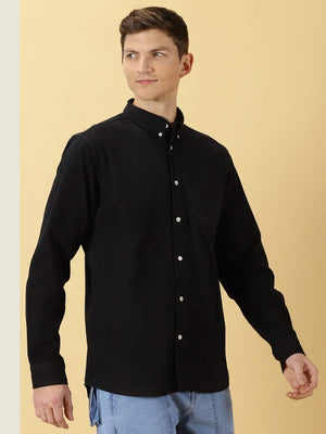 Thomas Scott Men Premium Slim Fit Button-Down Collar Twill Pure Cotton Casual Shirt