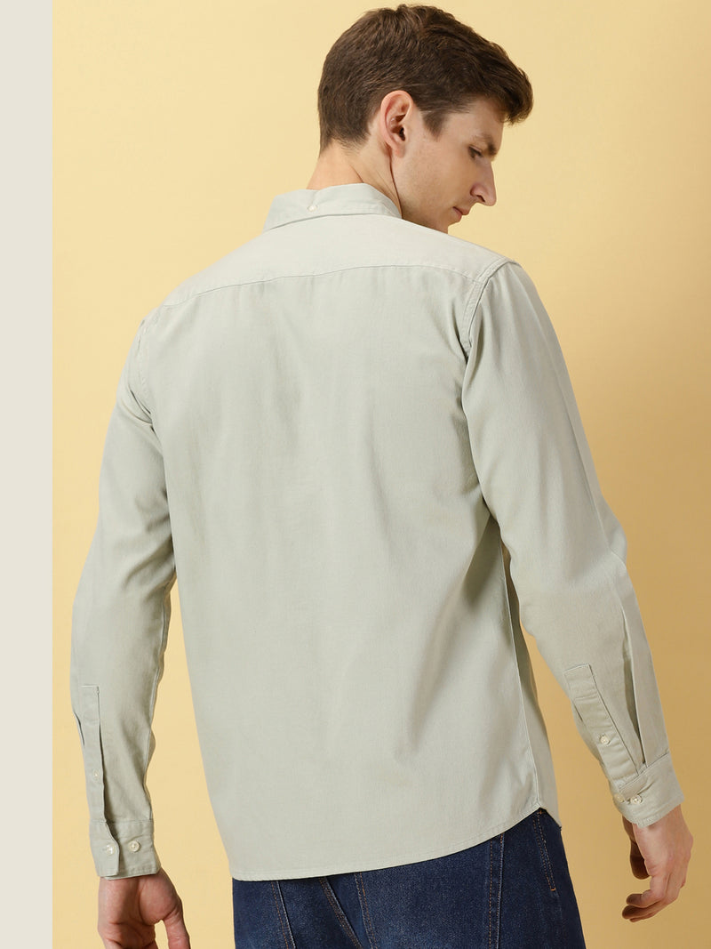 Thomas Scott Men Premium Button Down Collar Slim Fit Twill Pure Cotton Shirt