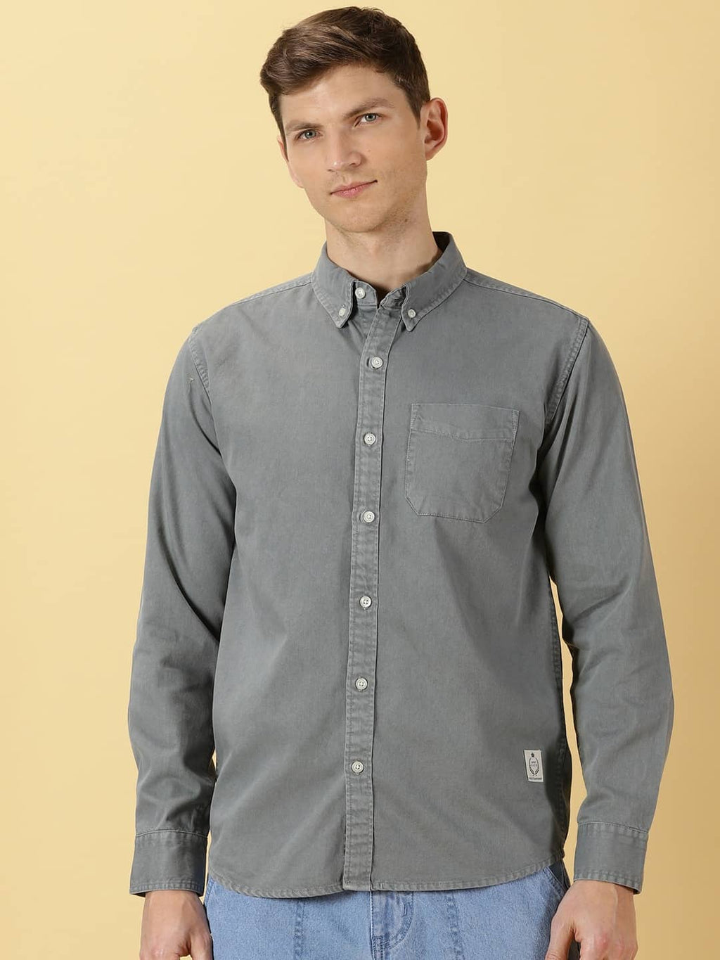 Thomas Scott Men Premium Slim Fit Twill Pure Cotton Casual Shirt