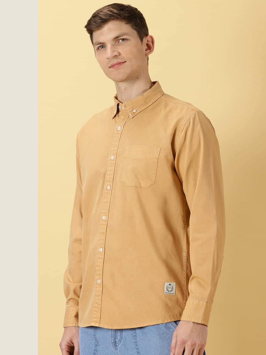 Thomas Scott Men Premium Button Down Collar Slim Fit Pure Cotton Shirt