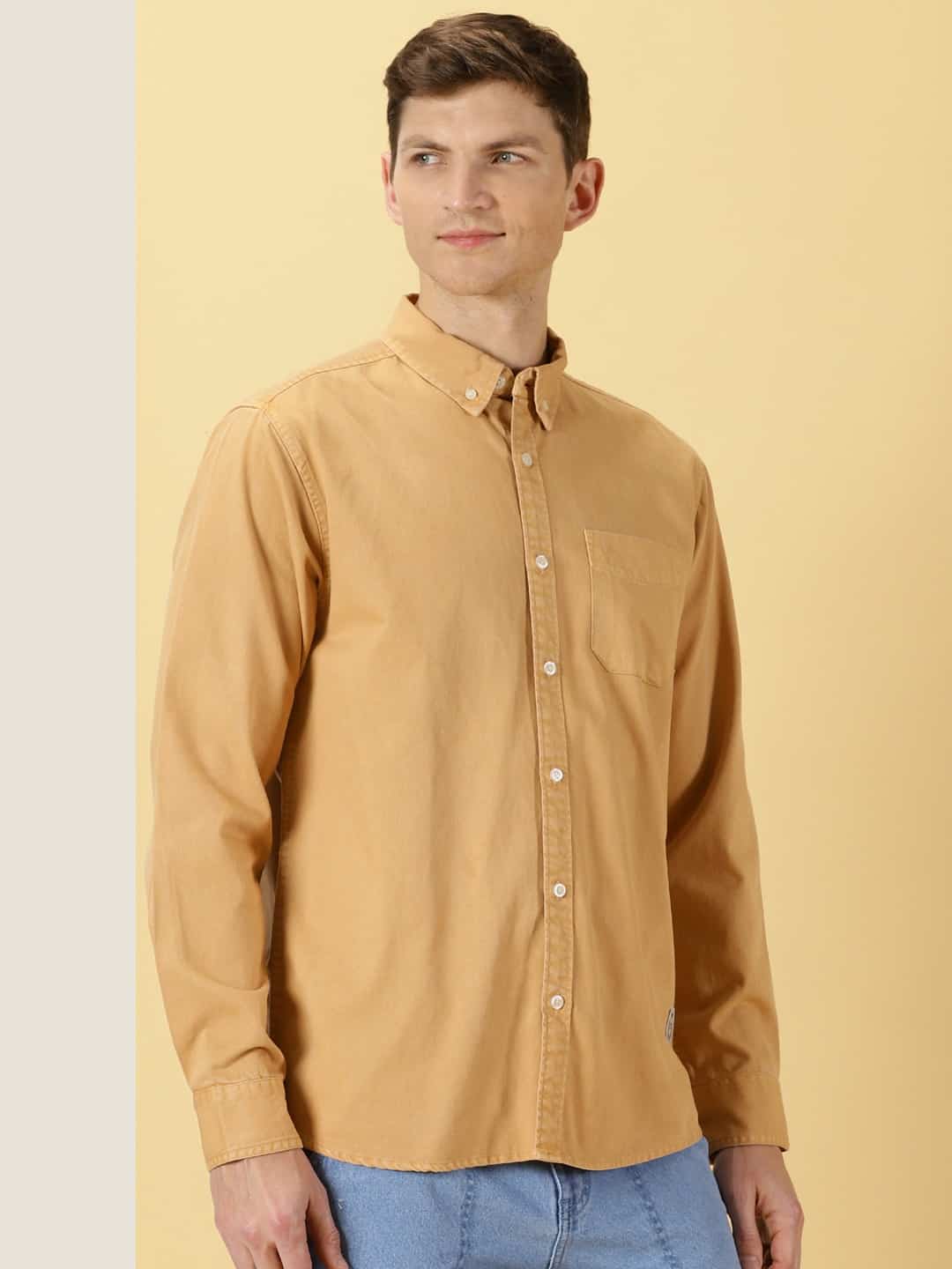 Thomas Scott Men Premium Button Down Collar Slim Fit Pure Cotton Shirt