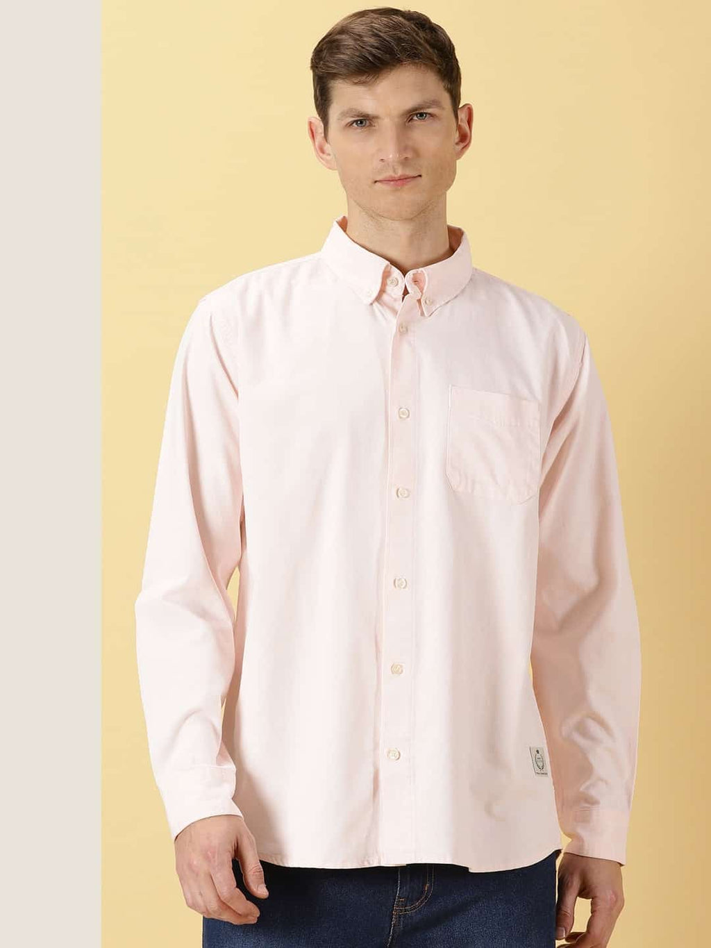 Thomas Scott Men Premium Slim Fit Pure Cotton Twill Casual Shirt