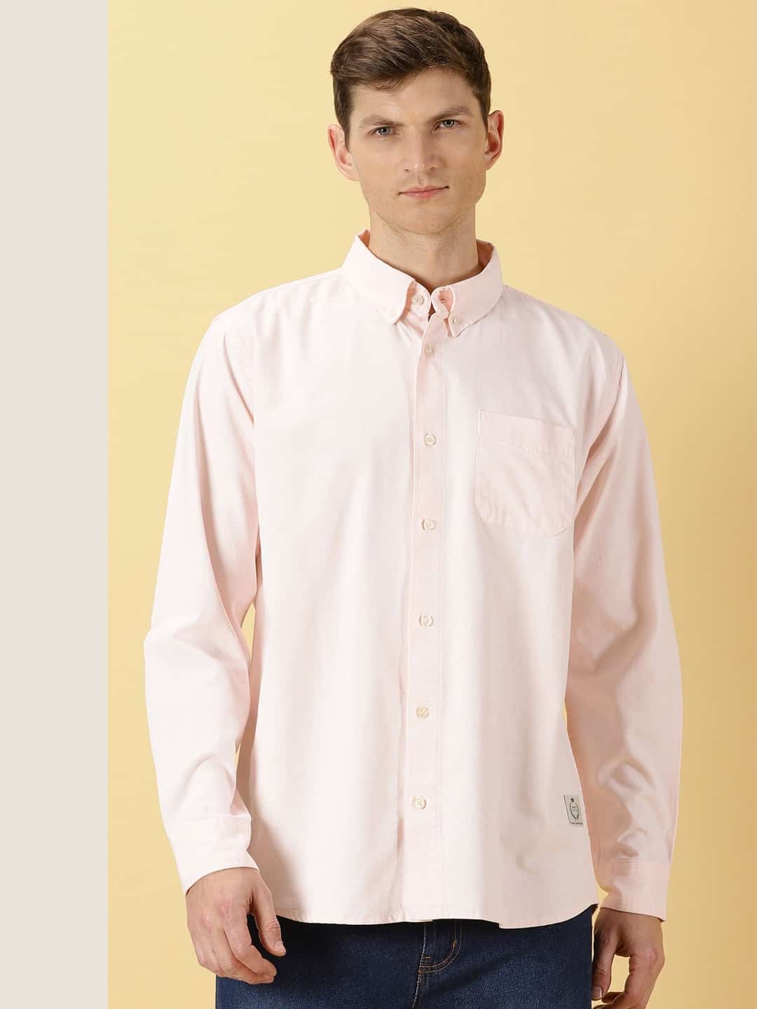 Thomas Scott Men Premium Slim Fit Pure Cotton Twill Casual Shirt