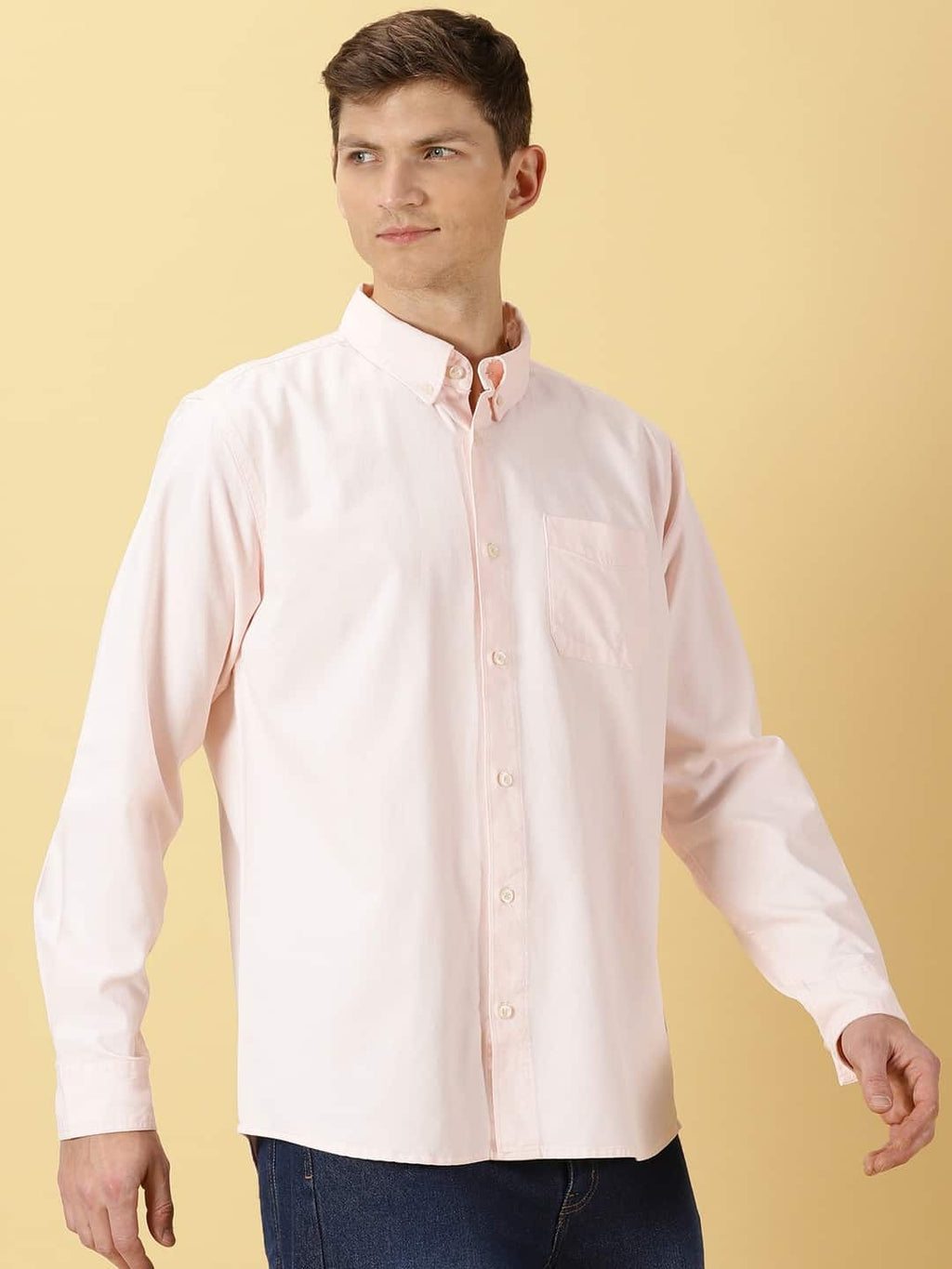 Thomas Scott Men Premium Slim Fit Pure Cotton Twill Casual Shirt