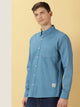 Thomas Scott Men Premium Slim Fit Button-Down Collar Twill Casual Pure Cotton Shirt
