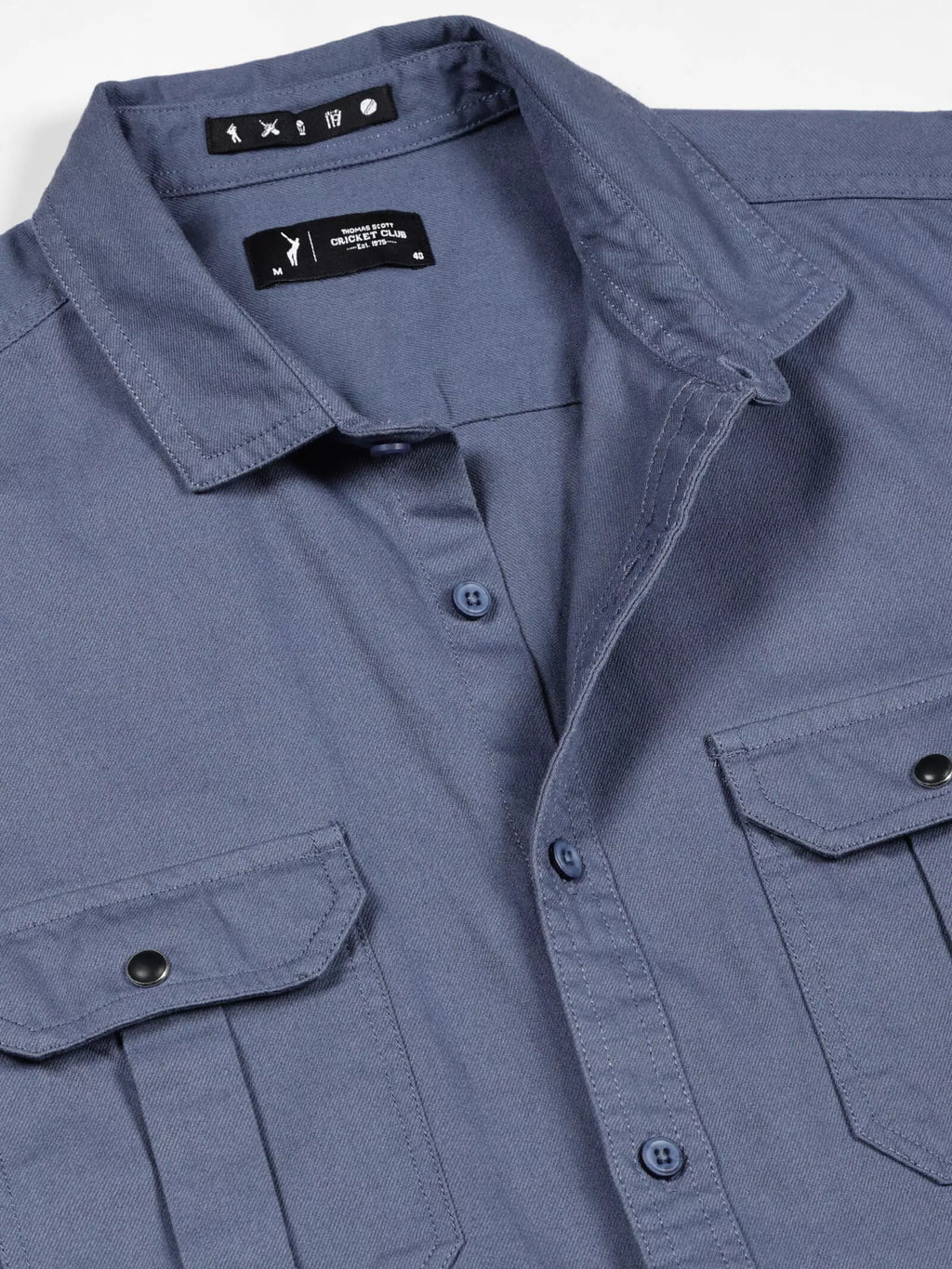 Thomas Scott Men Standard Spread Collar Cotton Oversized Casual Shirt