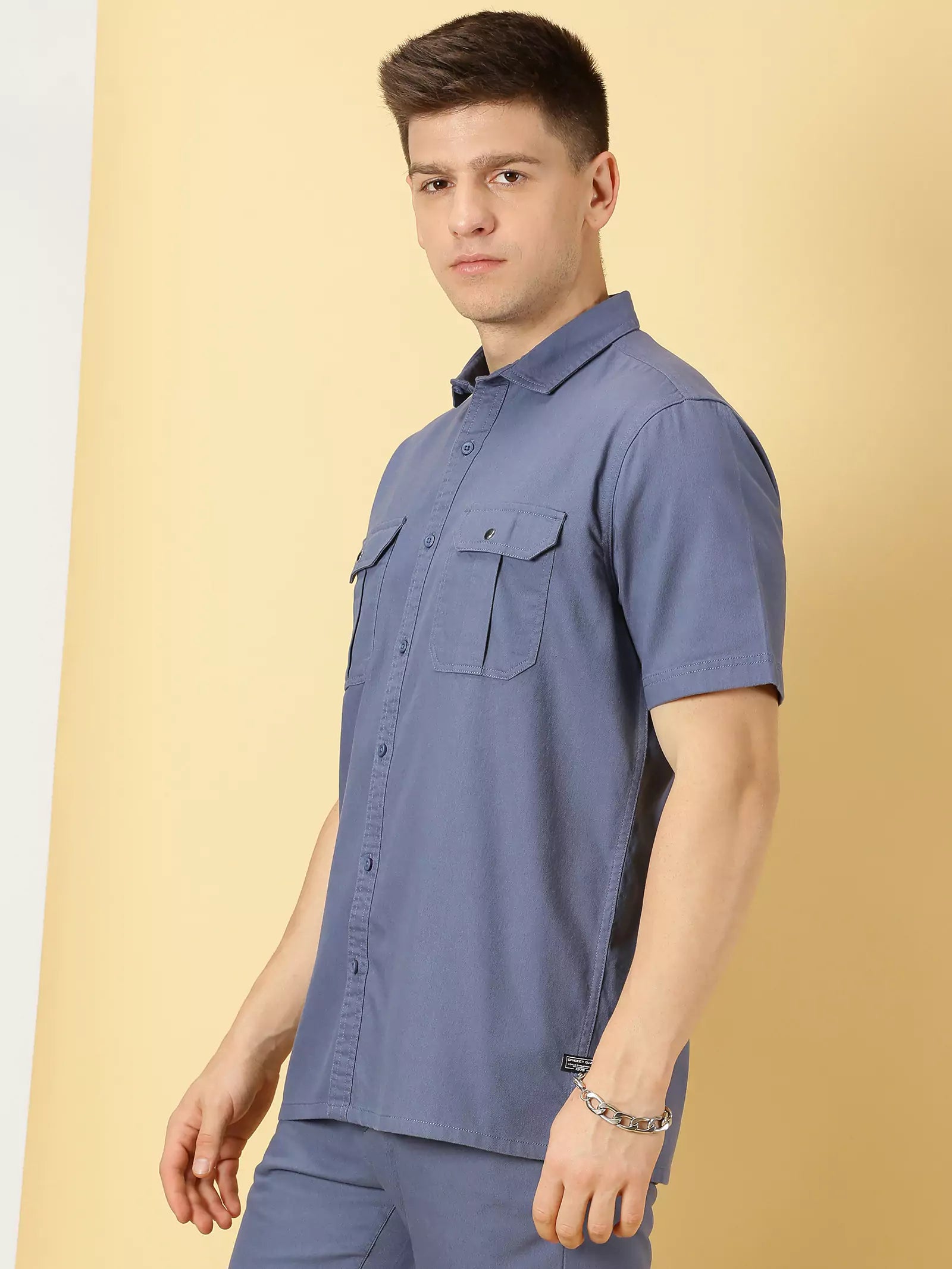 Thomas Scott Men Standard Spread Collar Cotton Oversized Casual Shirt