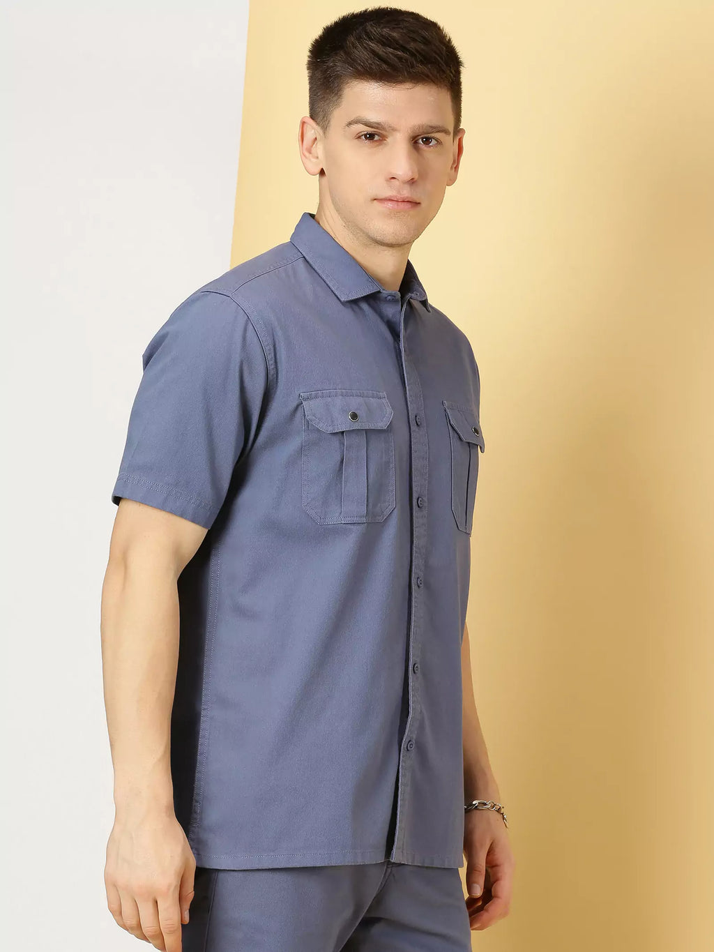 Thomas Scott Men Standard Spread Collar Cotton Oversized Casual Shirt
