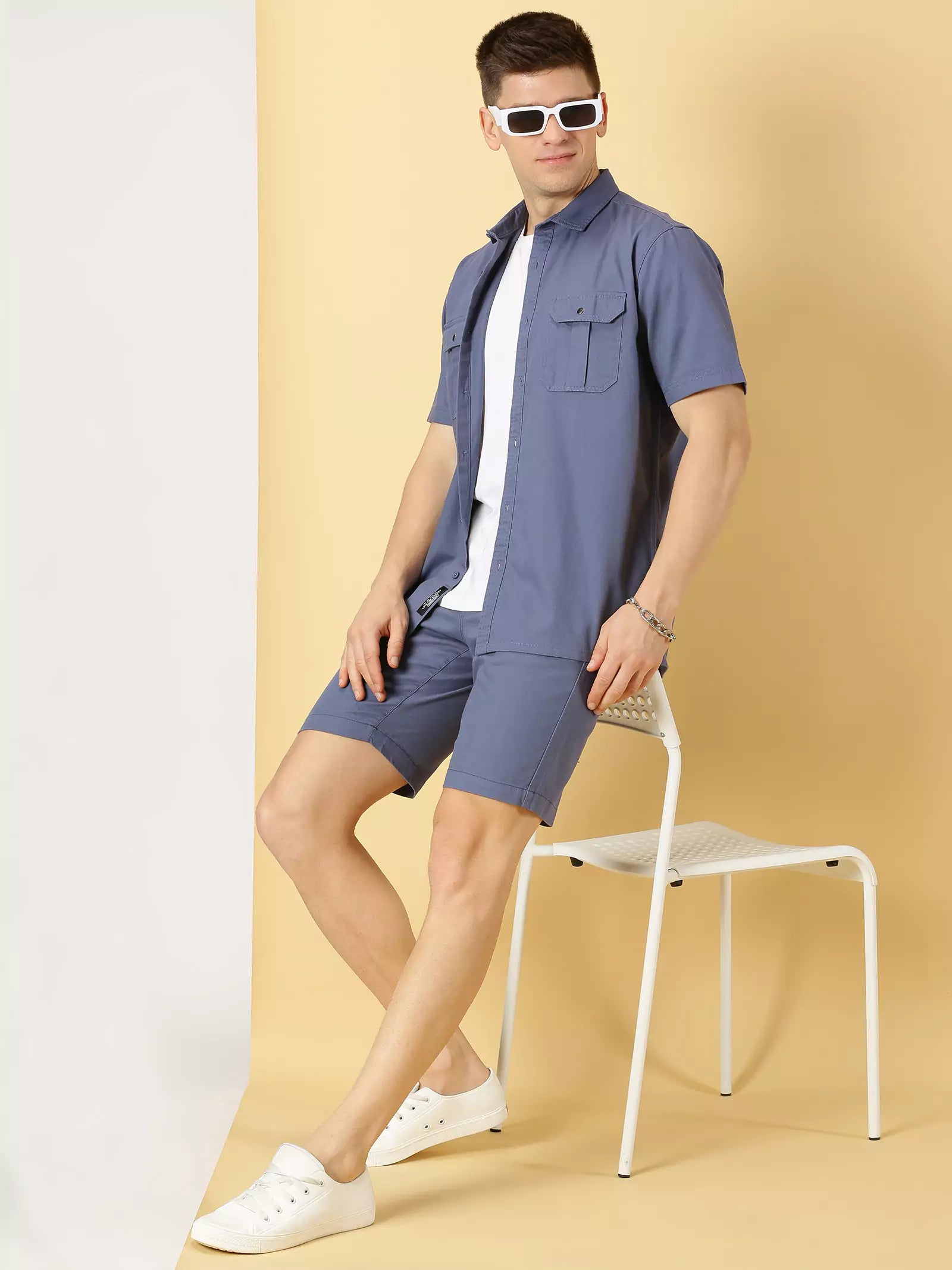 Thomas Scott Men Standard Spread Collar Cotton Oversized Casual Shirt