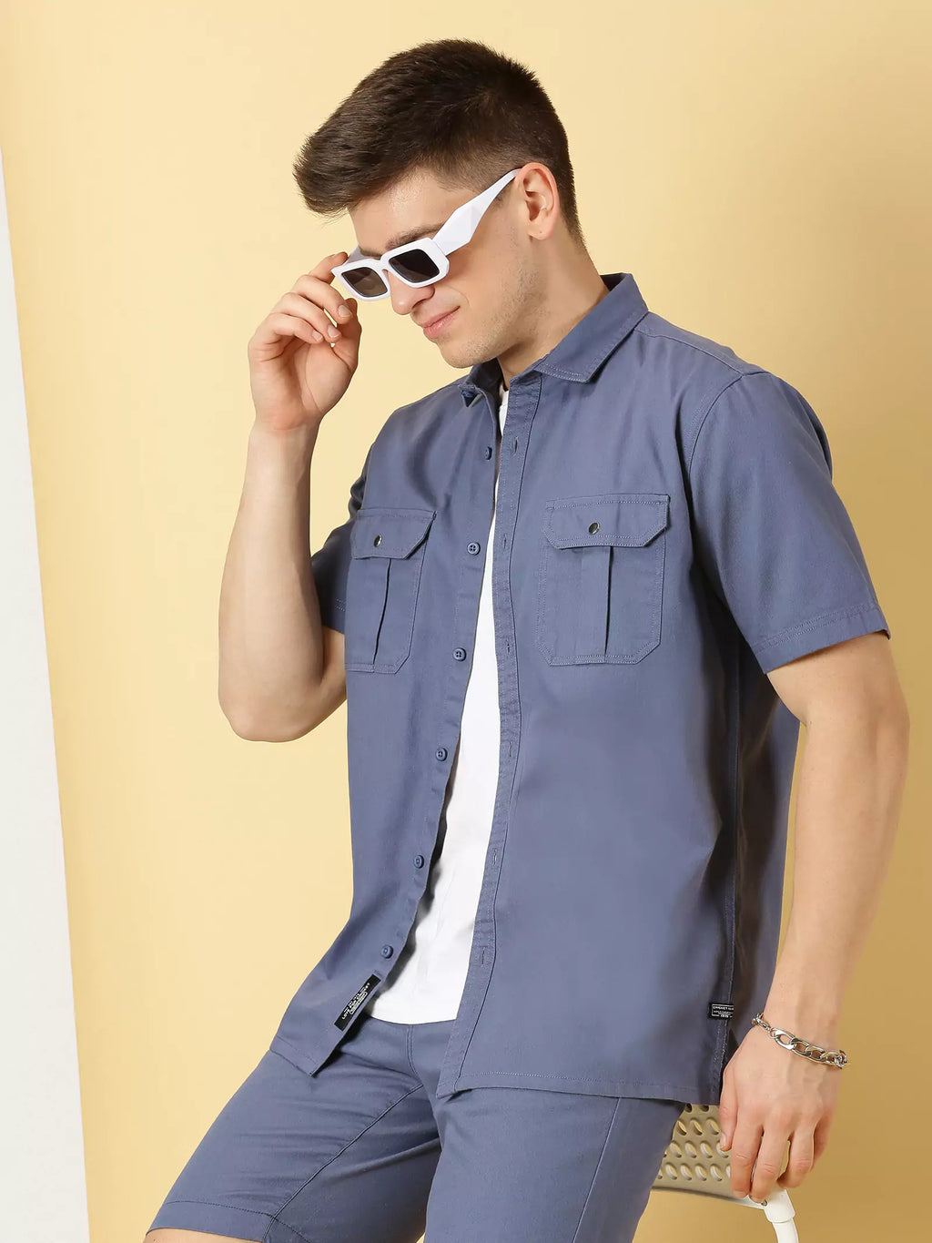 Thomas Scott Men Standard Spread Collar Cotton Oversized Casual Shirt