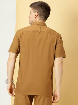 Thomas Scott Men Standard Spread Collar Cotton Oversized Casual Shirt