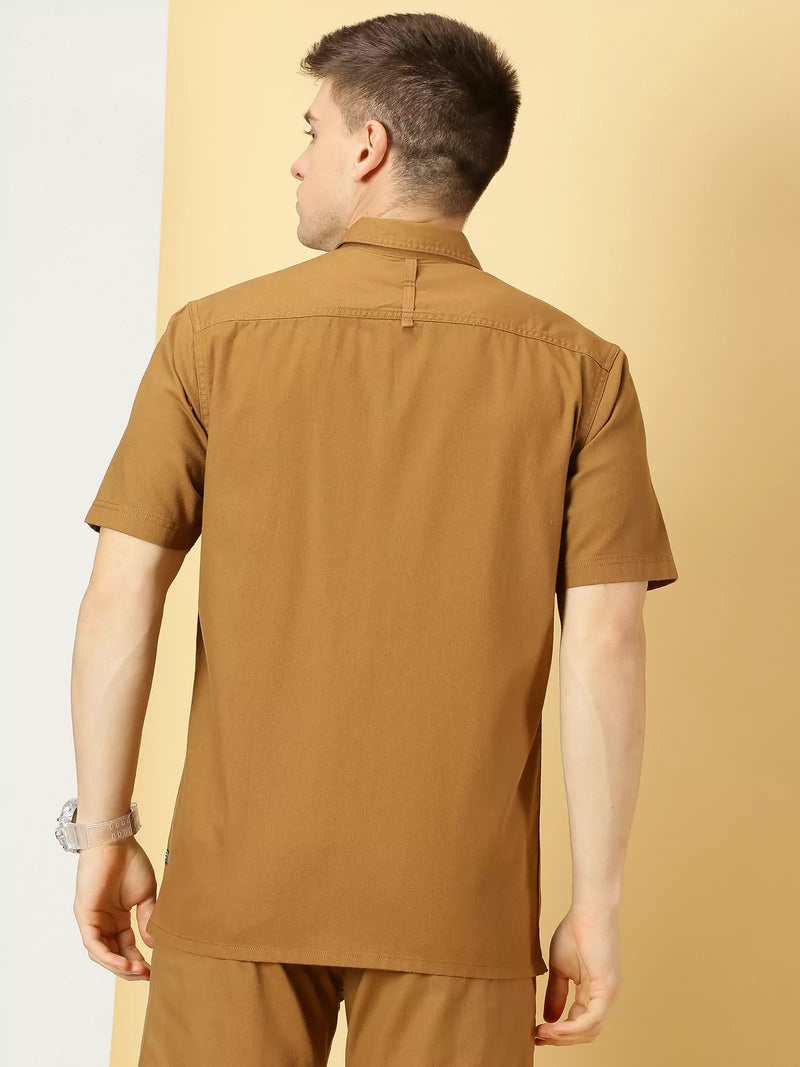 Thomas Scott Men Standard Spread Collar Cotton Oversized Casual Shirt