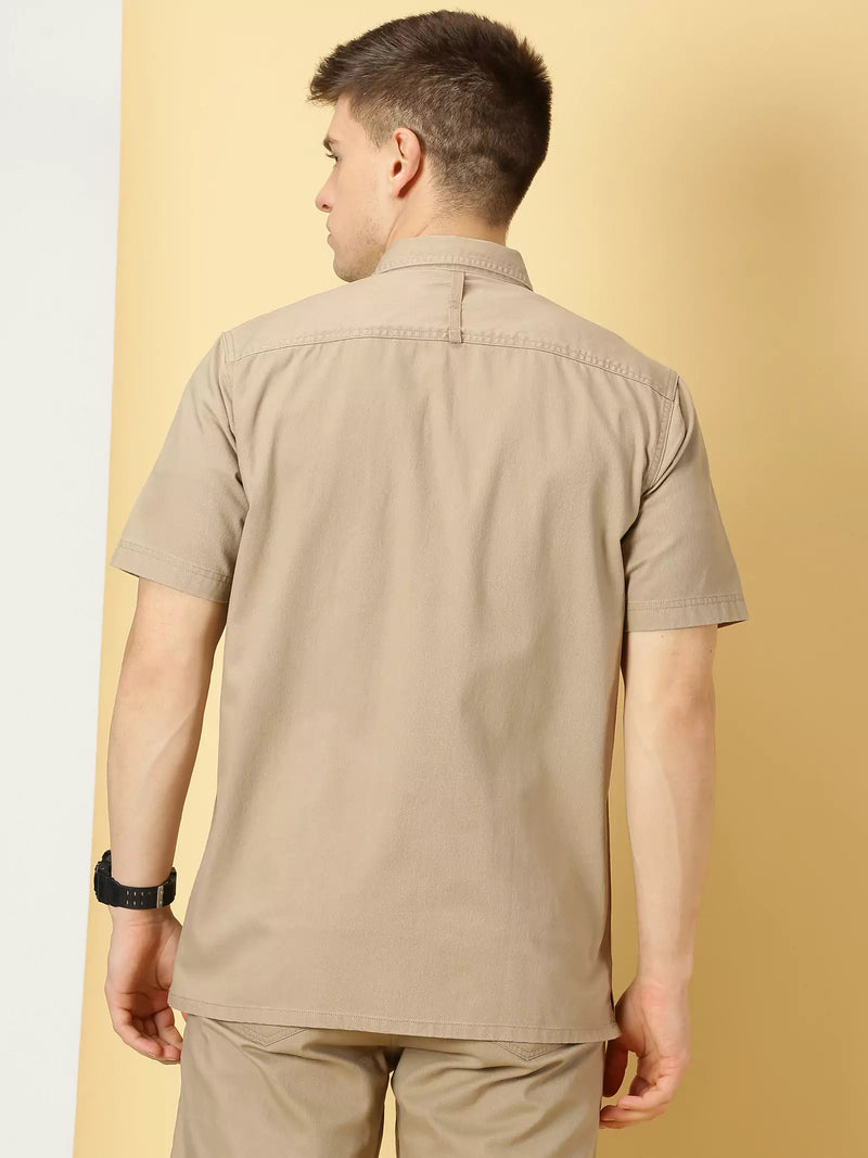 Thomas Scott Men Standard Oversized Twill Weave Pure Cotton Casual Shirt