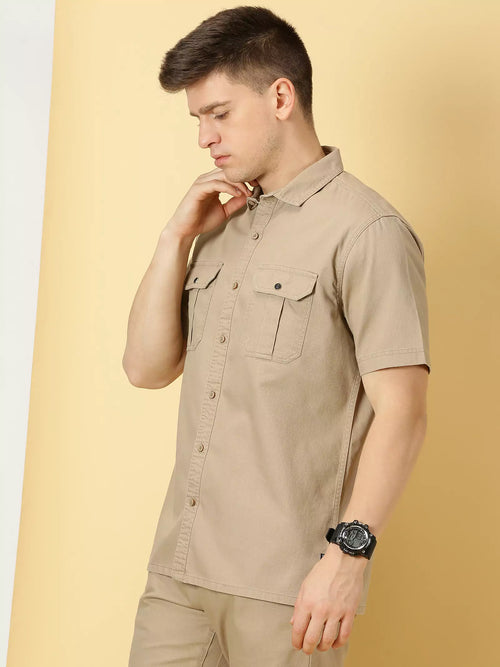 Thomas Scott Men Standard Oversized Twill Weave Pure Cotton Casual Shirt